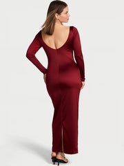 SoSleek™ Long-Sleeve Low-Back Maxi Dress