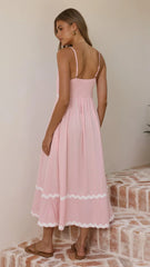 Seraphina Maxi Dress - Pink/White