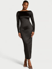 SoSleek™ Long-Sleeve Low-Back Maxi Dress