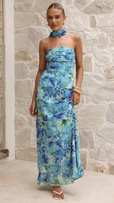 Mariposa Maxi Dress - Blue Floral