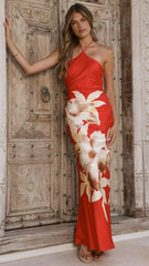 Alora Maxi Dress - Red Floral