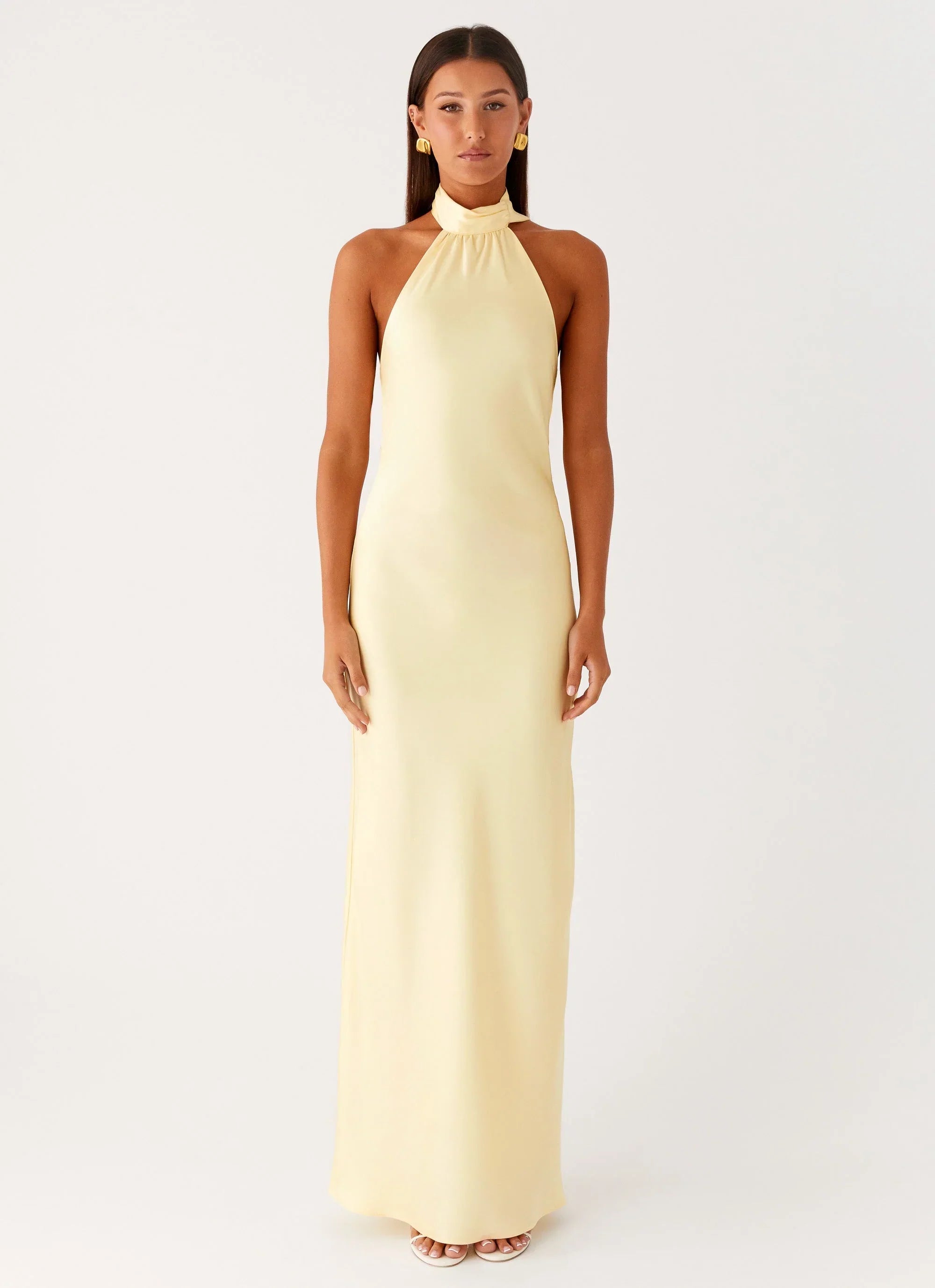 Keena Scarf Maxi Dress - Lemon
