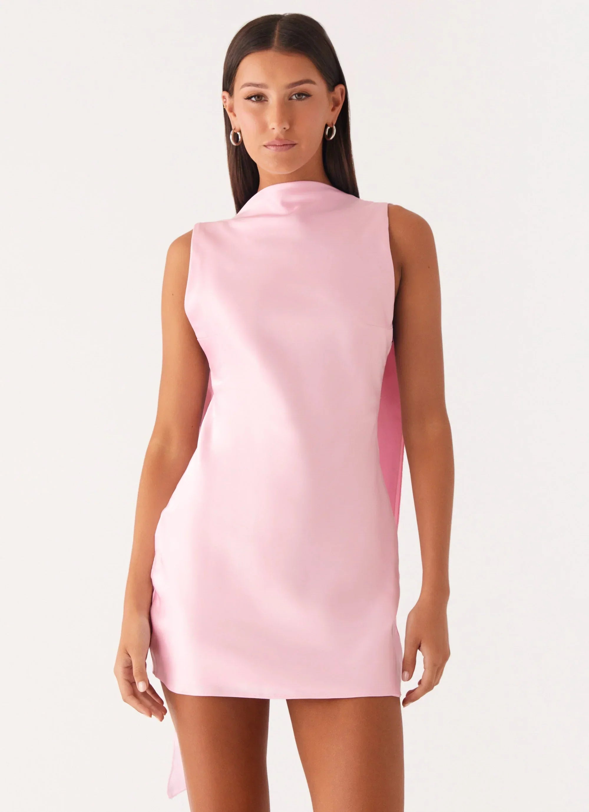 Cerina High Neck Mini Dress - Pink