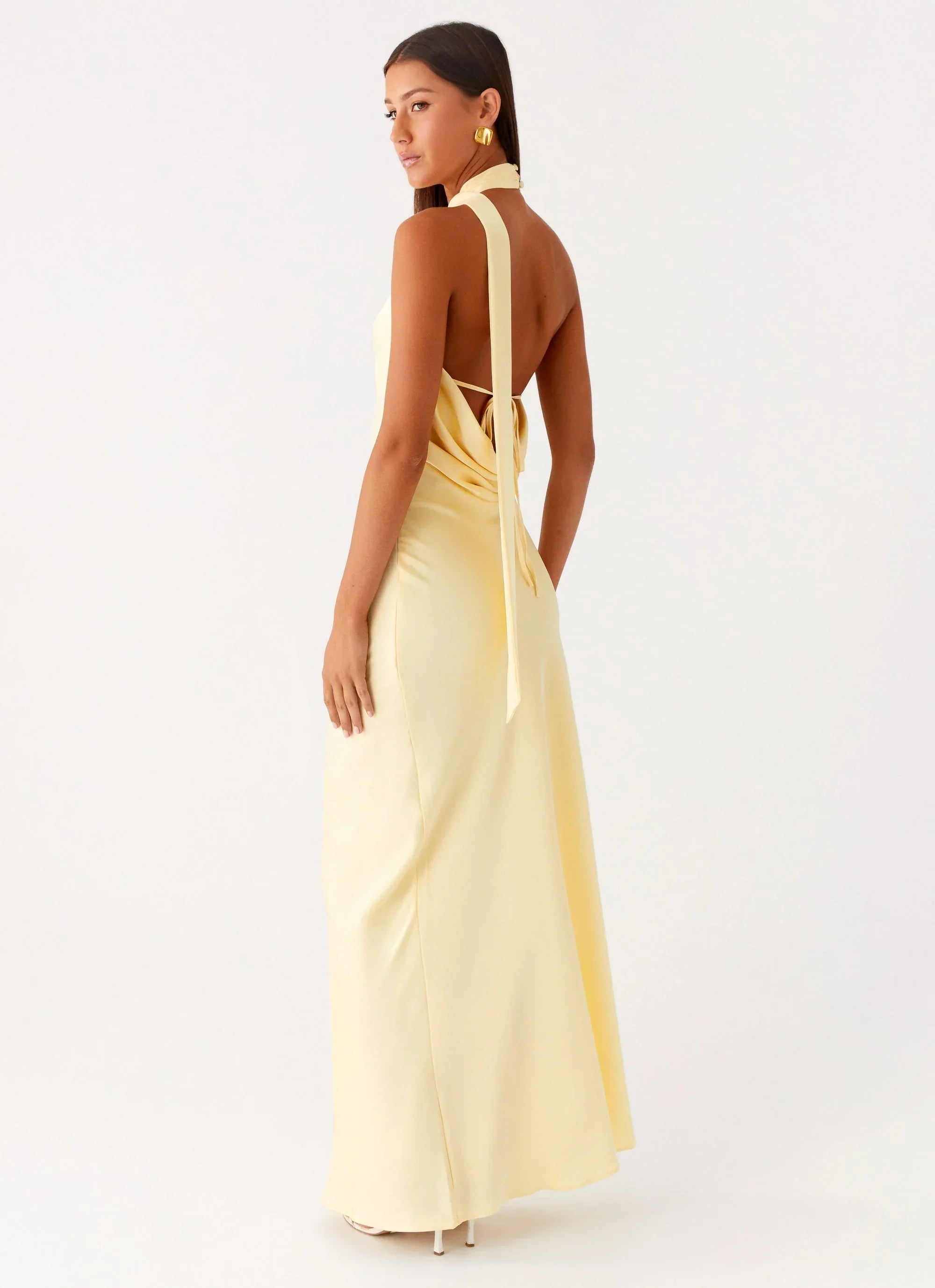 Keena Scarf Maxi Dress - Lemon