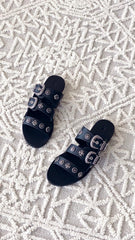 Sol Sana Eastwood Slide - Black Silver