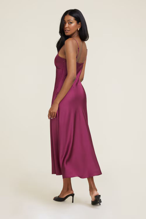 Sage Satin Maxi Dress
