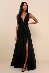 Heavenly Hues Black Maxi Dress