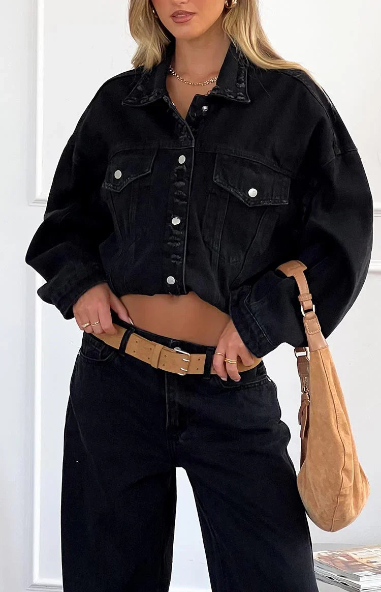 Hugo Black Oversized Denim Jacket