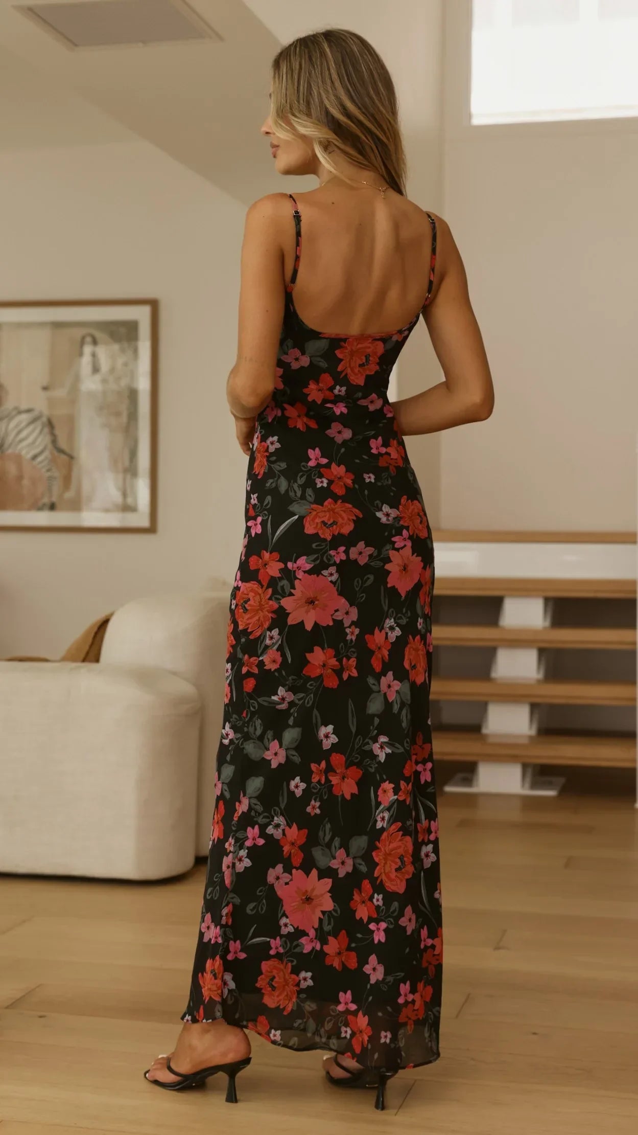 Trista Maxi Dress - Dark Floral