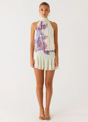 Willow Chiffon Mini Dress - Violet Blossom