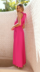 Lara Halter Neck Wide Leg Jumpsuit - Pink