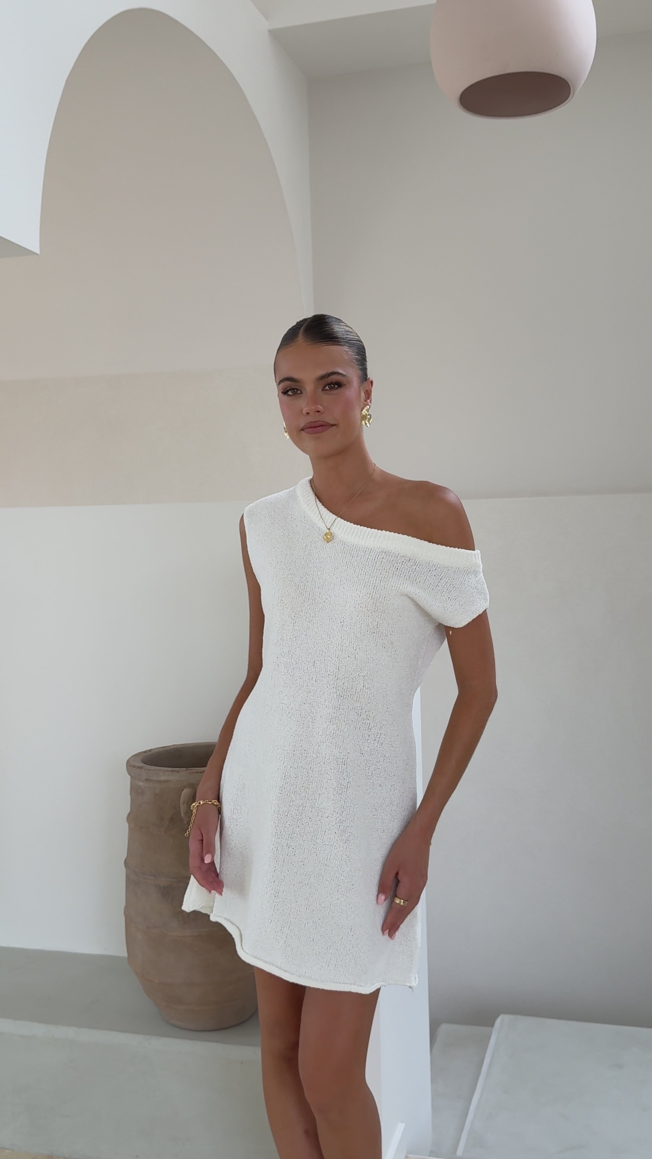 Robin Off Shoulder Mini Dress - White