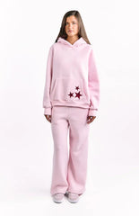 Beginning Pink Burgundy Star Hoodie
