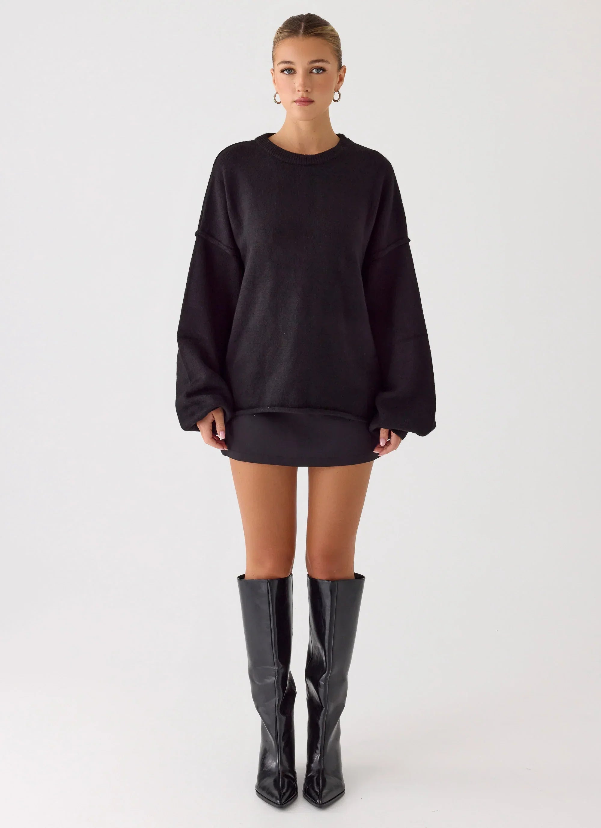 Jack Oversized Knit Sweater - Black