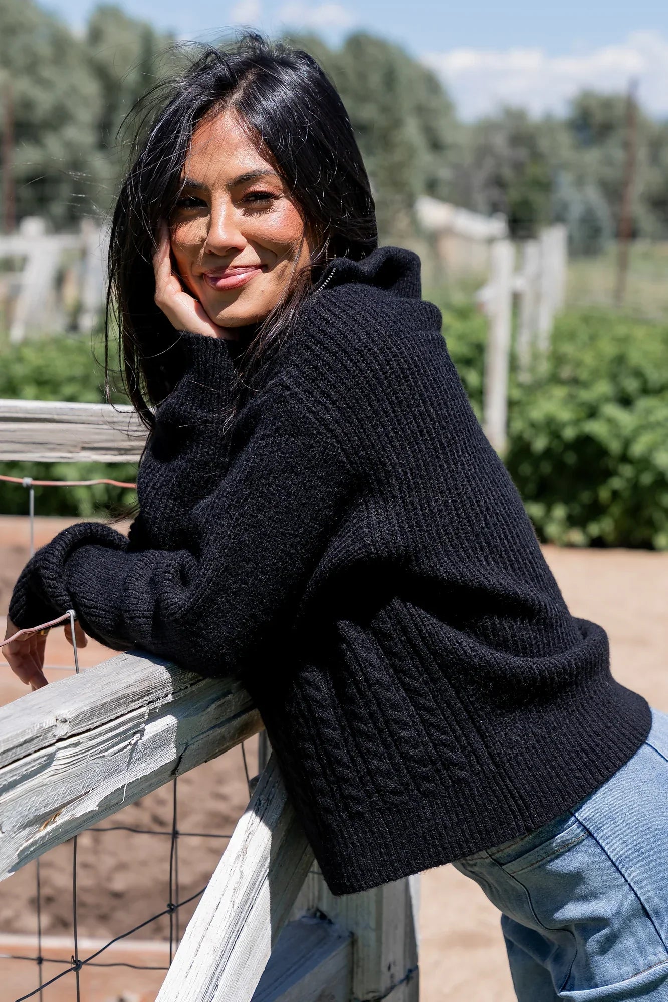 Signe Half Zip Sweater | Black