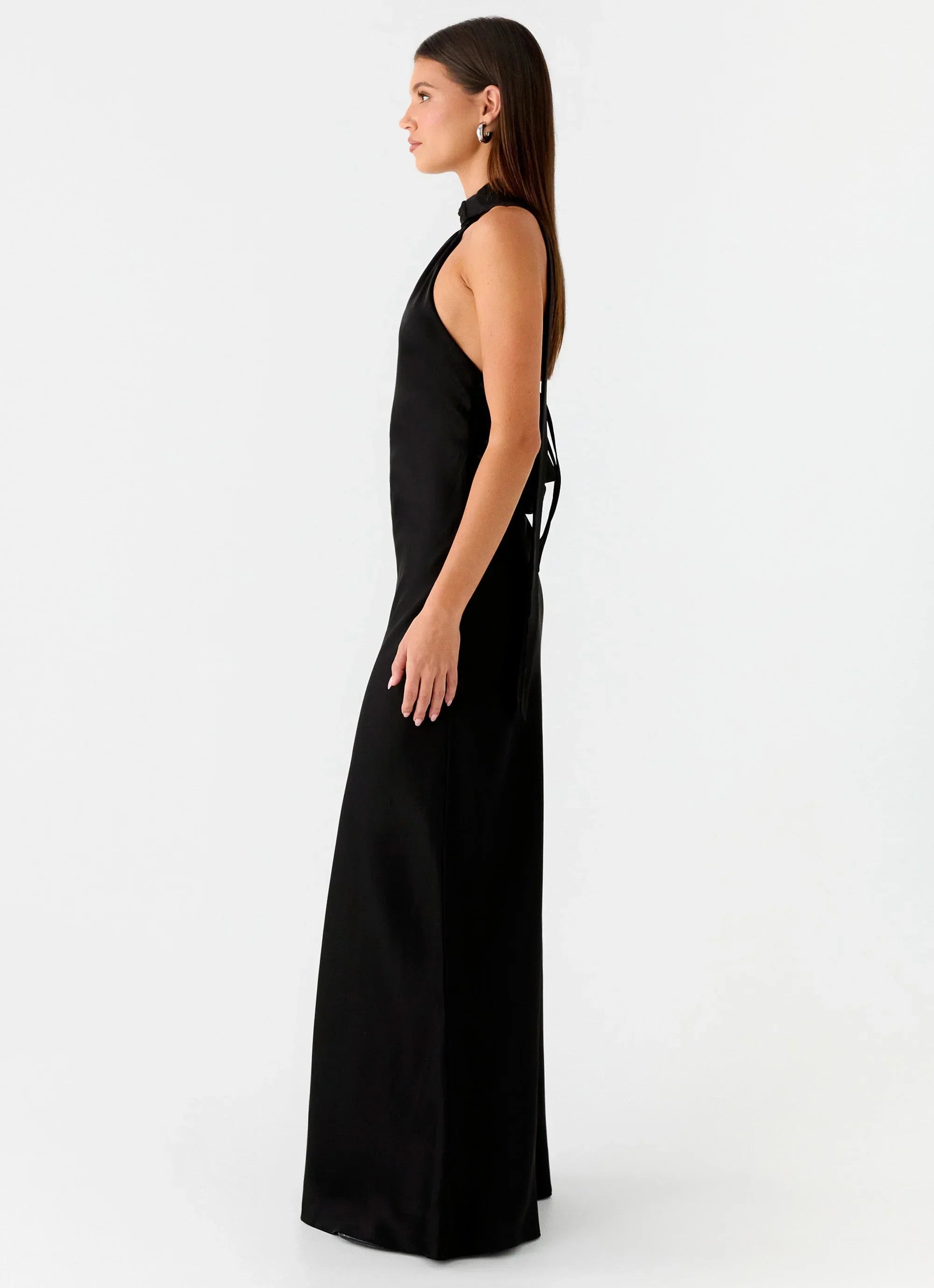 Keena Scarf Maxi Dress - Black