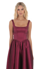 Back Bow Gown in Plum